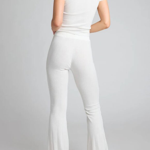 Negative Underwear organic pointelle flare pant, white, sz M - Picture 3 of 14